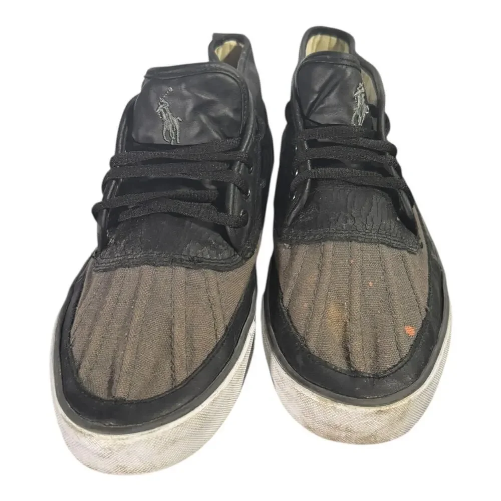 Polo Ralph Lauren Mens Parkstone Mid Sneakers Black/Brown Size 11.5D Lace Up